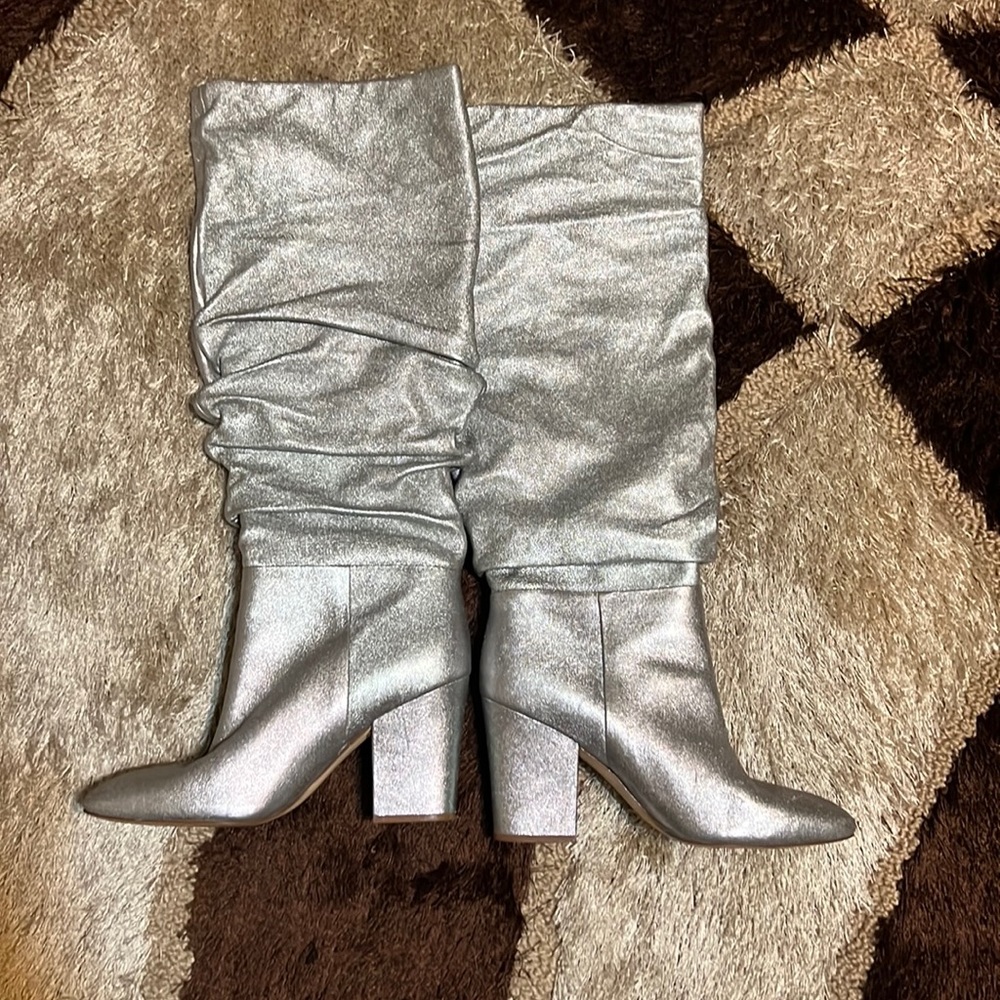 Nine West silver Metallic scrunched Boot